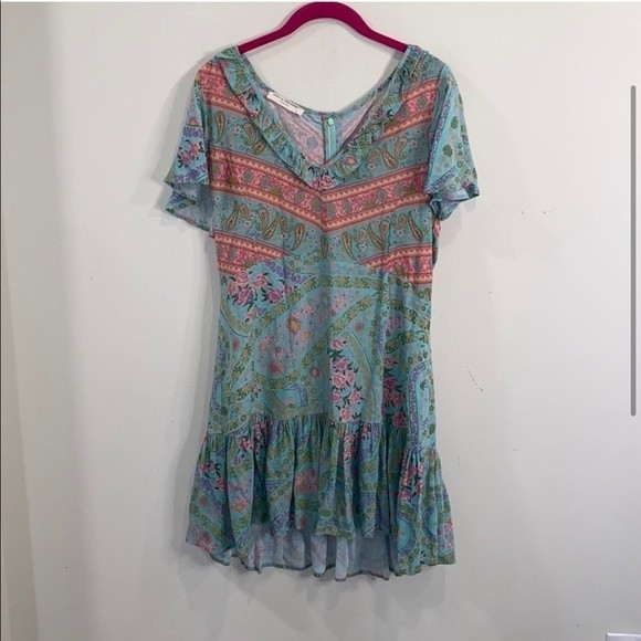 Spell & Gypsy Collective City Lights Mini Dress in Sage M - Picture 3 of 5